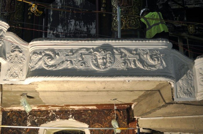 Molding around balcony from main level at Kings Theatre 