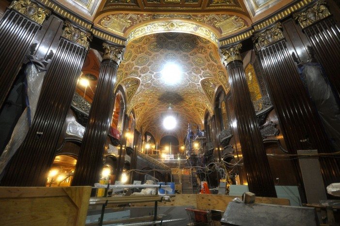 lobby, looking at grand staircase, at Kings Theatre 