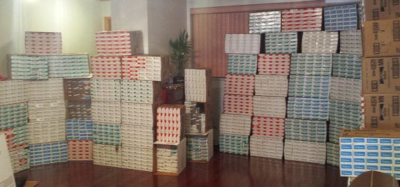 The cigarettes seized as part of the bust. (Source: Dept. of Taxation and Finance)