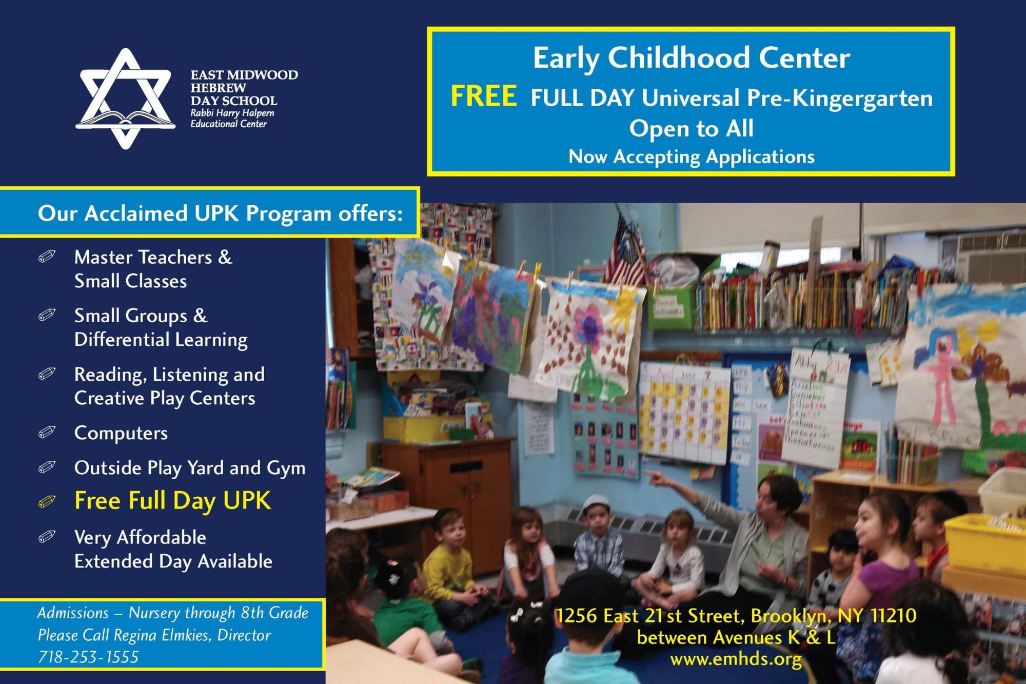 East Midwood Hebrew Day School Now Accepting Applications For Their Universal Pre-K Program (Partner)