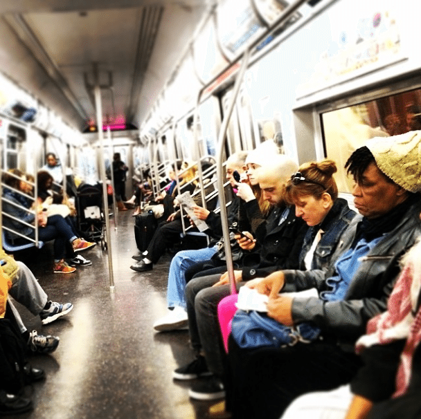 q subway train riders via ditmasparkcorner