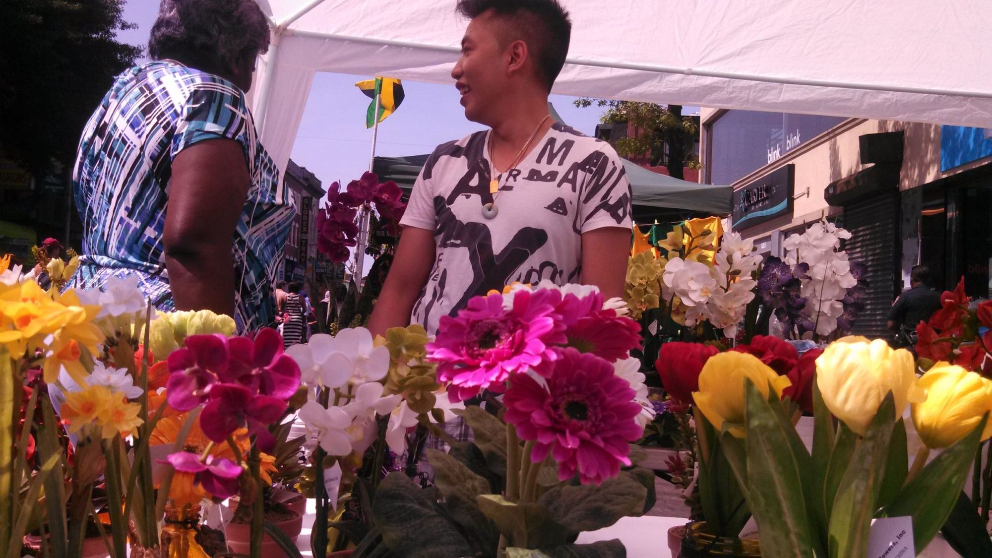 Flatbush Avenue street fair Lau's Flowers