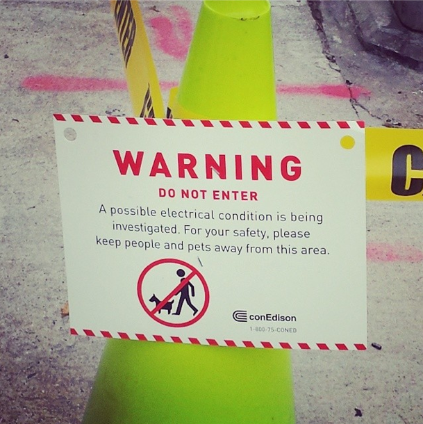 Stray voltage sign by jealousidler on Instagram