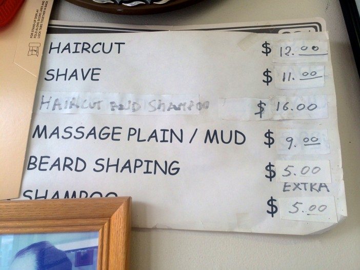 vincent's barber shop price list