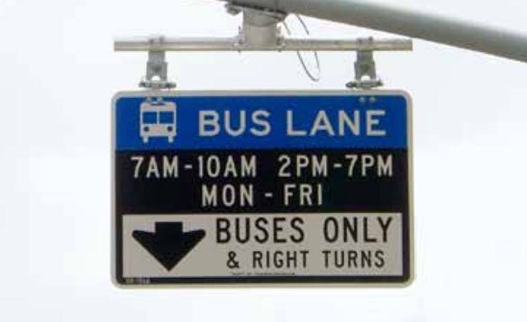 Signage for bus lane enforcement (Source: DOT)