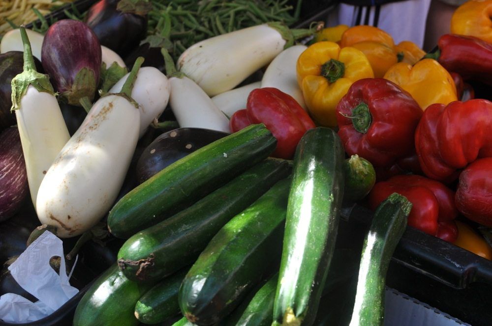 Zucchini, Eggplant, And Peppers at the Cortelyou Greenmarket