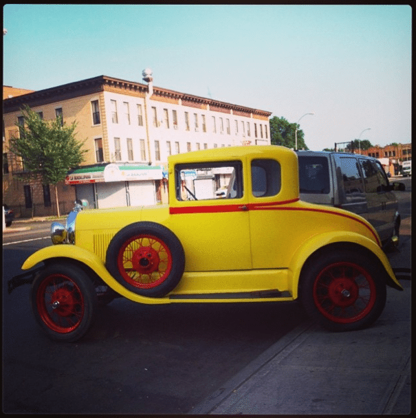 Yellow car on Coney Island Ave by amberala on instagram