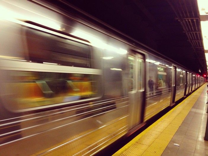 D Train Subway at Atlantic Avenue