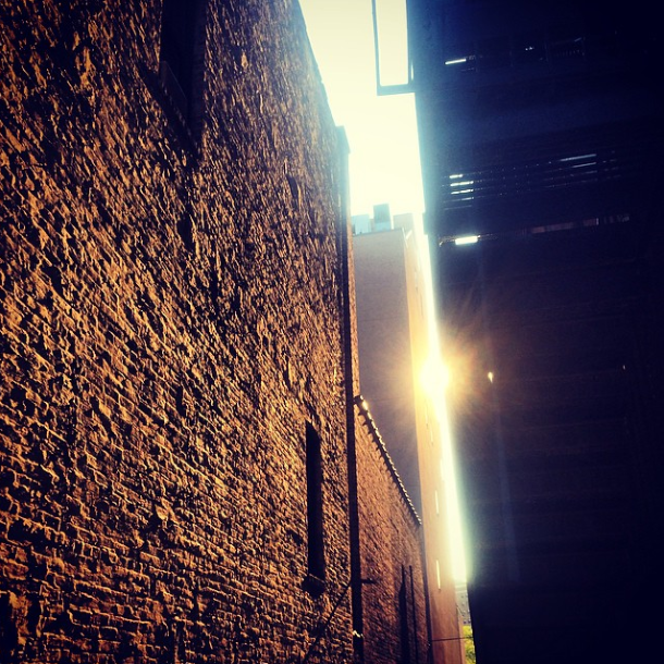 sunlight on bricks via fortgreenefocus