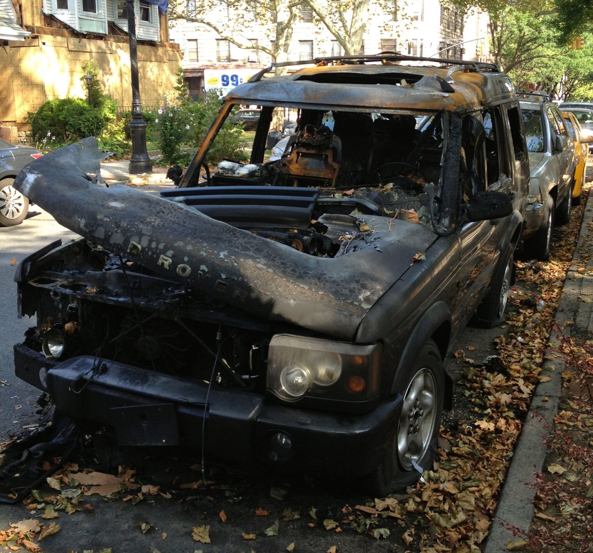 burned car