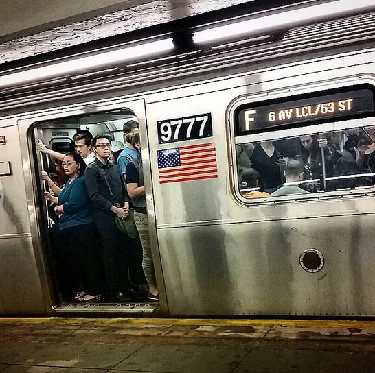 F train crowded subway