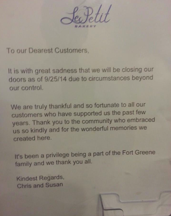 le petit bakery farewell letter via facebook