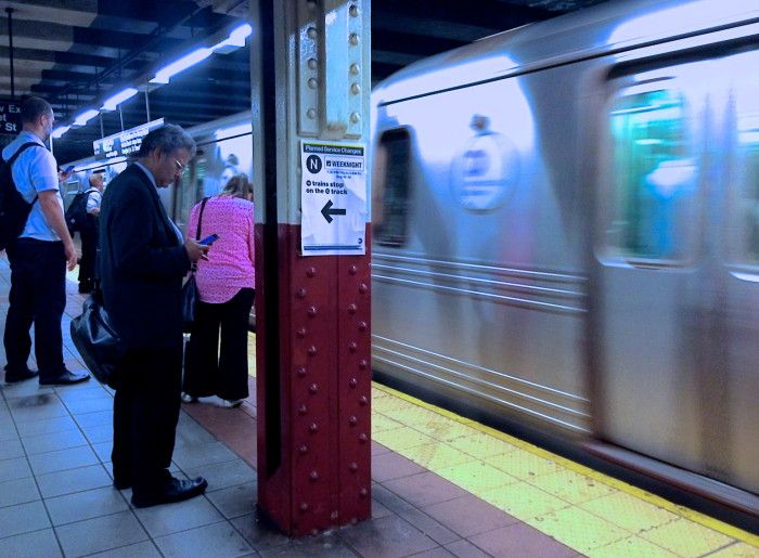 subway train at dekalb avenue