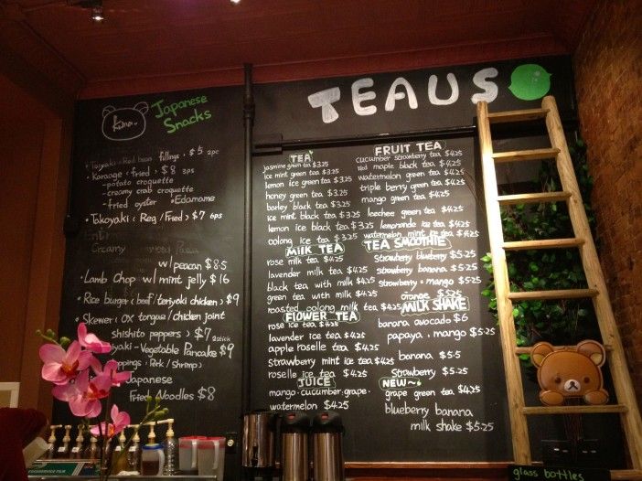 Teaus menu