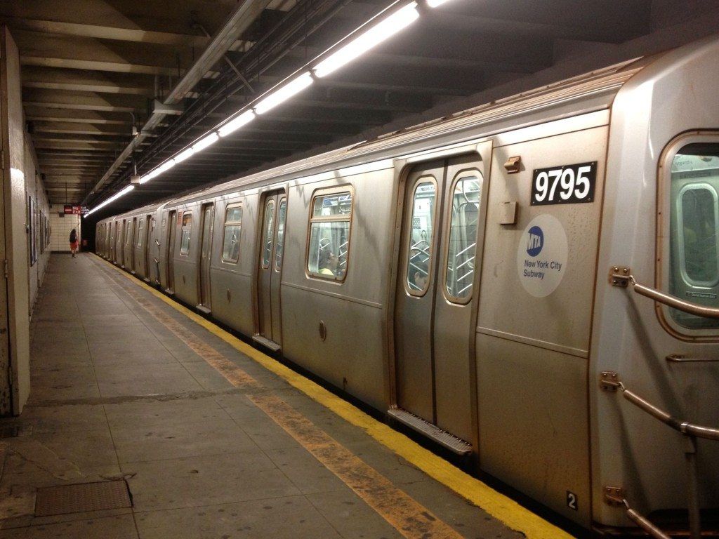 Subway R Train at Prospect Avenue Stop Platform