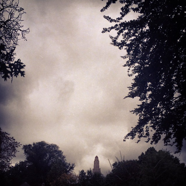 fort greene park williamsburgh bank tower storm clouds via fortgreenefocus