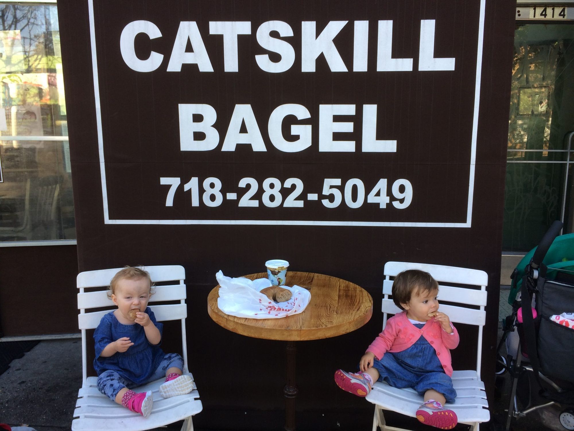 Sophie Dulcie outside Catskill Bagels