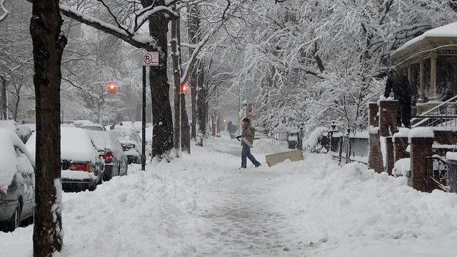 snow shoveling by Jeff and Caitlin Conquer the World