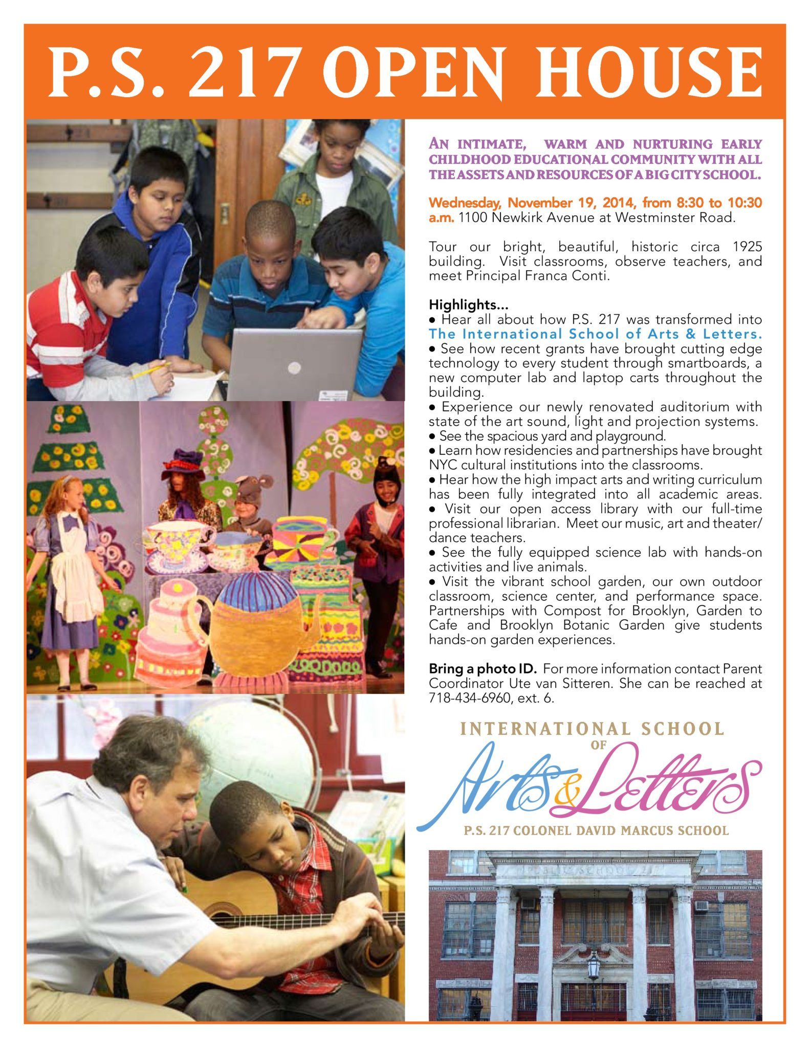 Learn About PS 217 At Its Open House On Wednesday, November 19