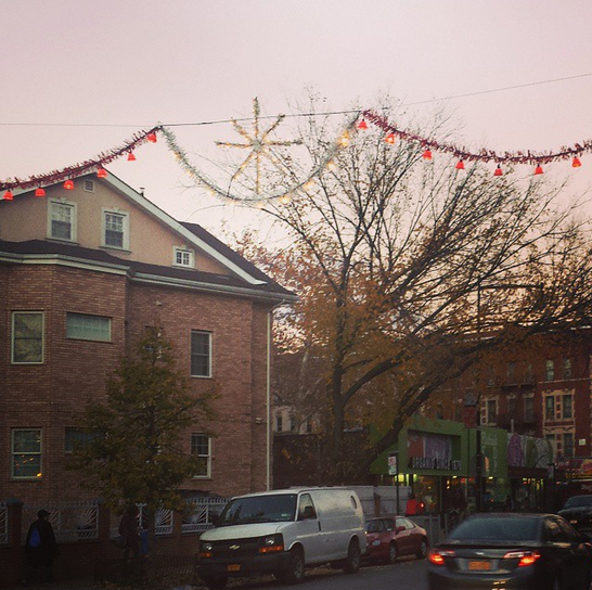 Christmas lights on Cortelyou Road