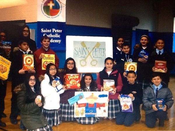 Students at St. Peter Catholic Academy organize food drive for the needy.