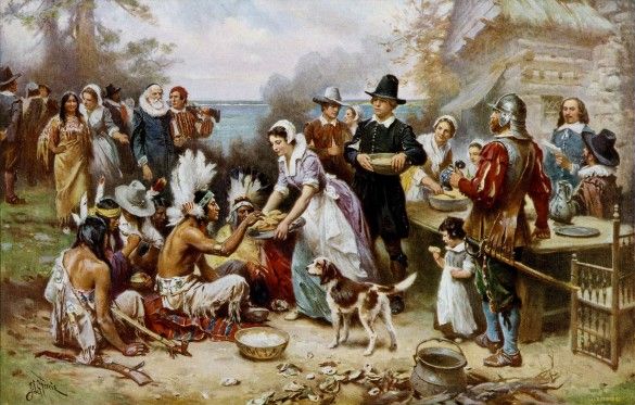 "The First Thanksgiving 1621" by Jean Leon Gerome Ferris (1899) | Source: Wikipedia