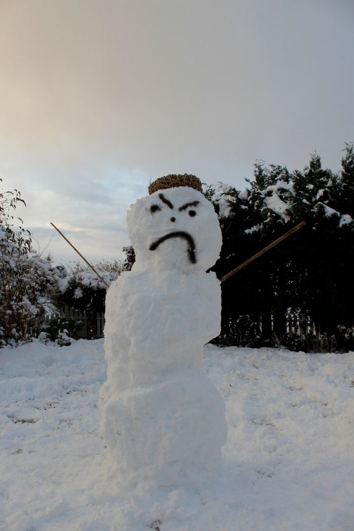 angry snowman by Emil on Flickr