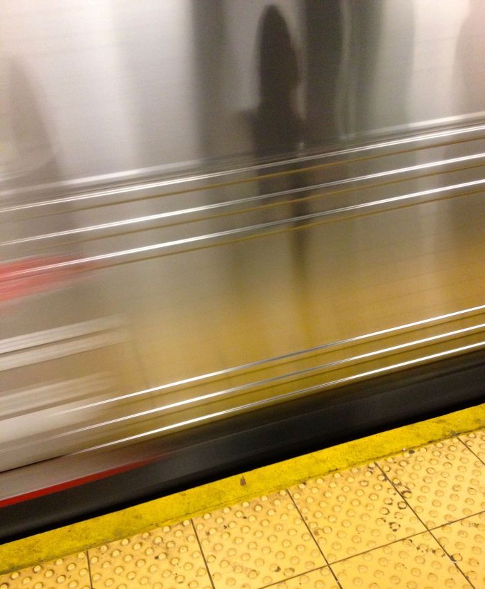 speeding subway train