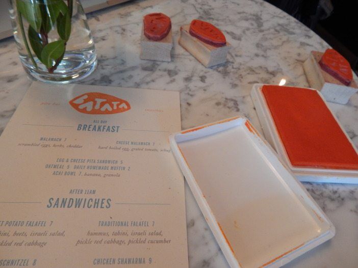 Batata menu and stamps