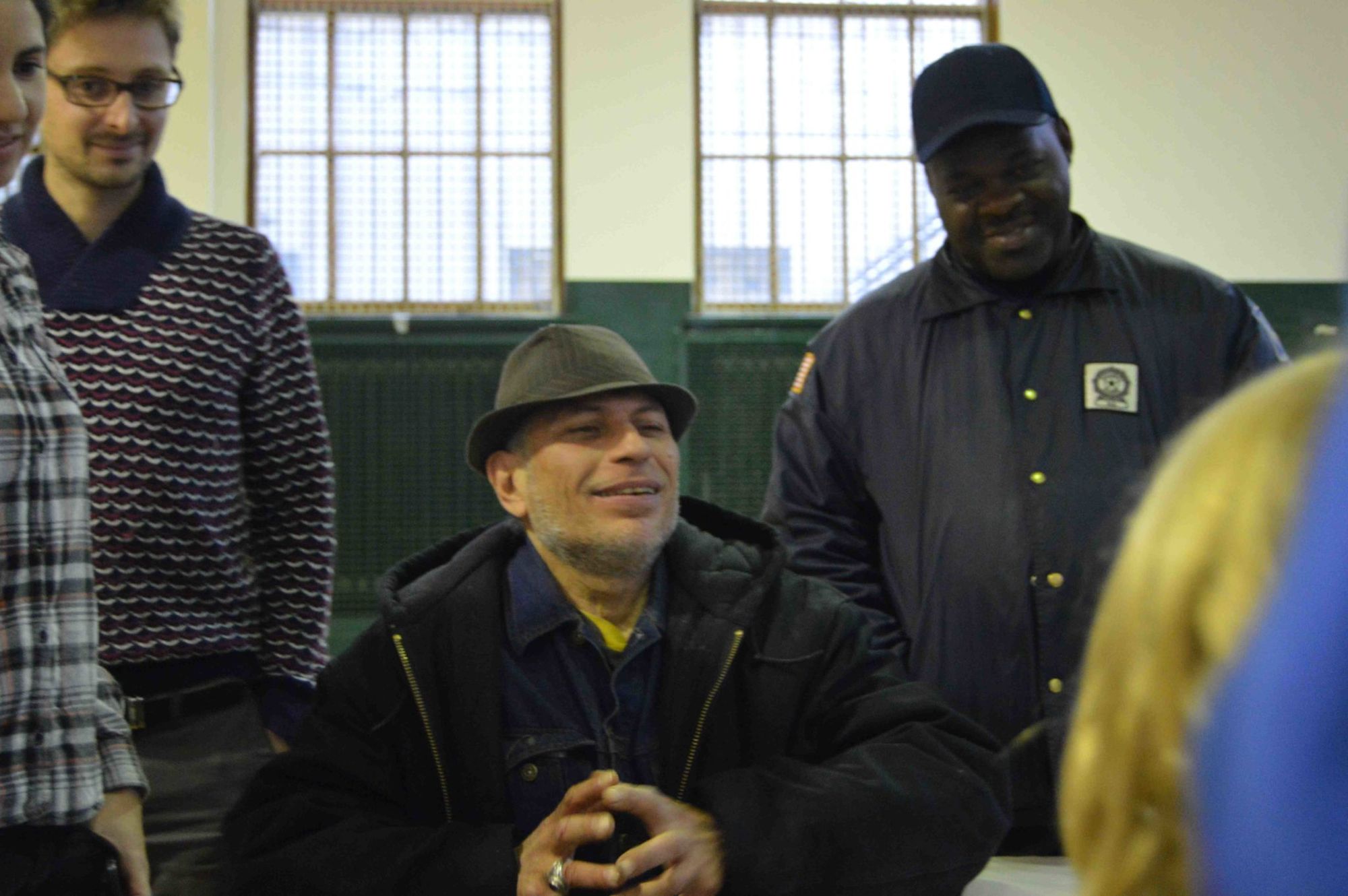 The crowd watches the magic show at the Flatbush Reformed Church.