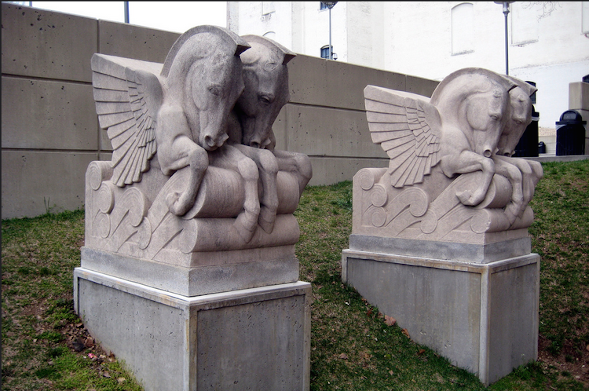 The twin pegasus statues are displayed at the Brooklyn Museum. Source: Flickr/wallyg