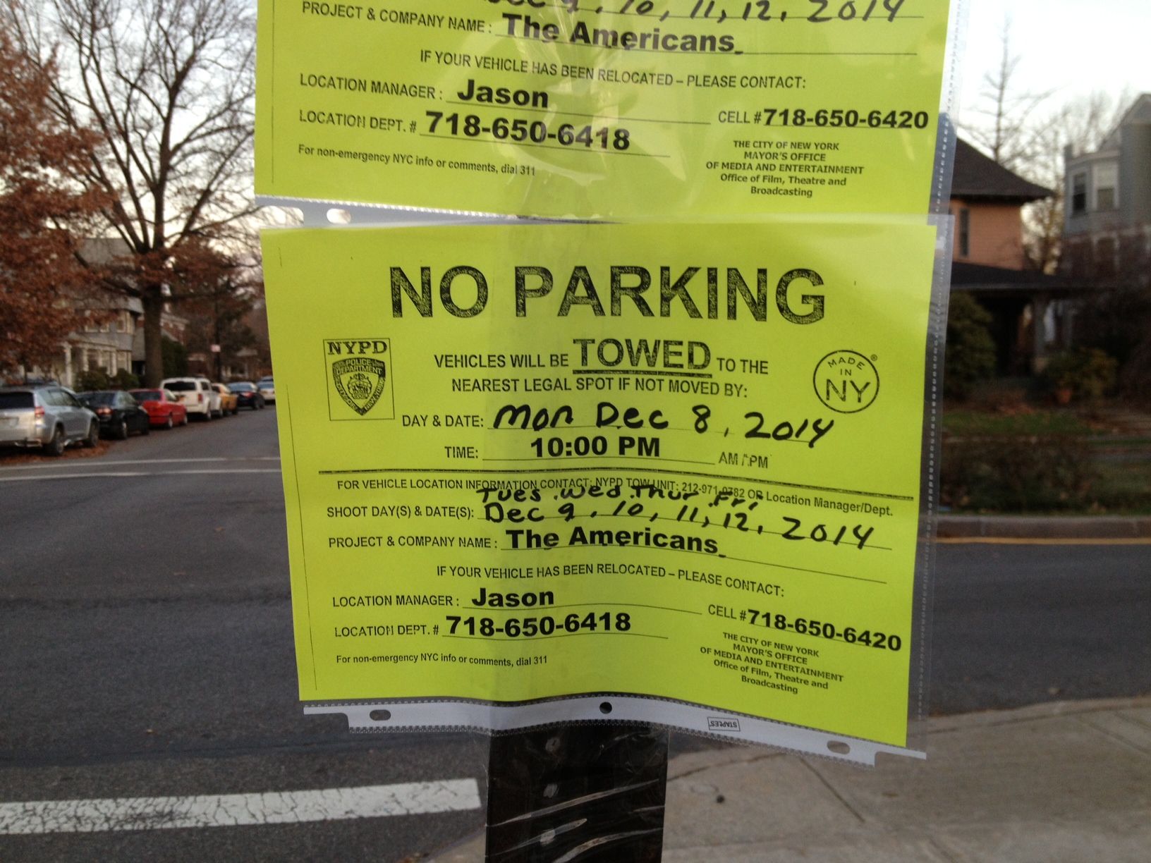 The Americans filming