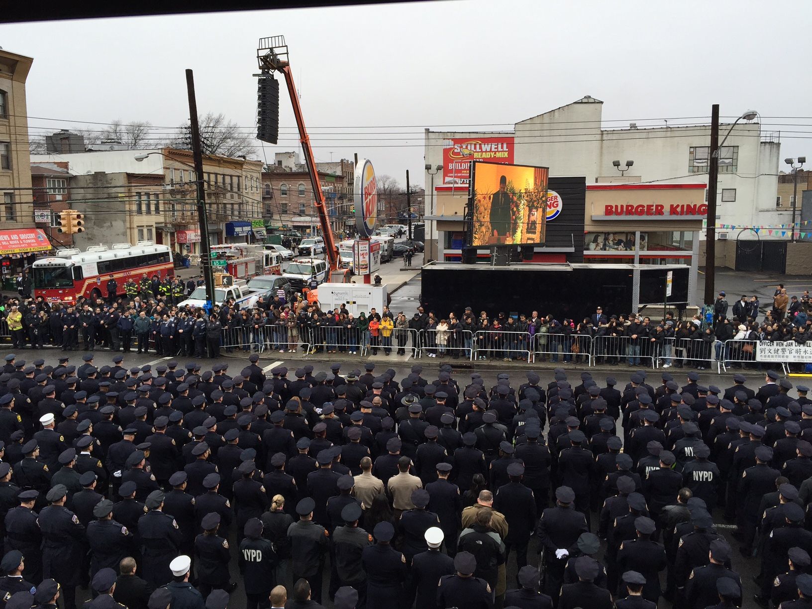 Despite Commissioner’s Plea, Cops Protest Mayor At Officer Liu Funeral