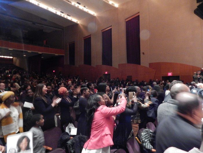 Brooklyn College's Walt Whitman Theatre was packed for the inauguration.