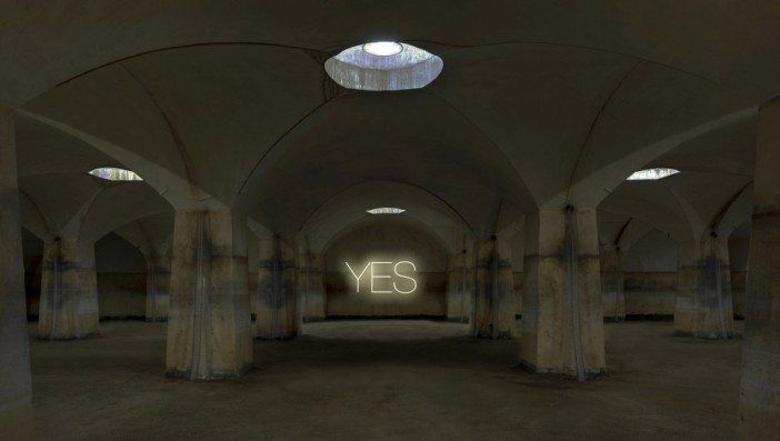 Lena Lapschina' “Yes/No,” photo via Open Source Gallery