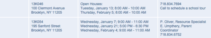 nycdoe district 13 open houses 2015 k