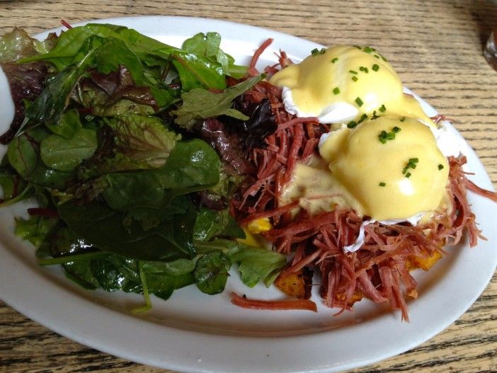 brunch at Alchemy: corned beef hash and eggs