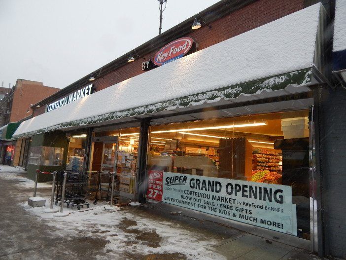 Cortelyou Market by Key Food exterior grand opening sign