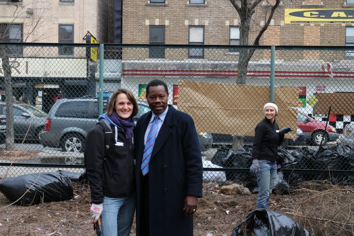 Q Gardens member Anne Schoeneborn and Councilman Mathieu Eugene. Photo via Q Gardens