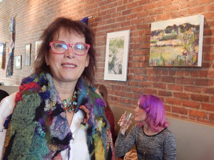 Linda Ippolito, who grew up on Stratford Road, now has several of her paintings on display at Purple Yam.