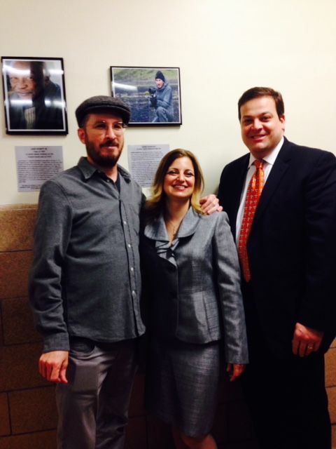 (L-R) Darren Aronofsky, principal Karen Ditollal, John Quaglione (Photo courtesy of John Quaglione) 