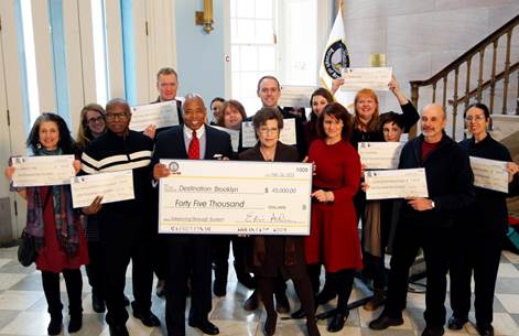 The 2014-2015 Desitnation Brooklyn mini-grant winners. (Photo by Kathryn Kirk/Brooklyn Borough President's office.)