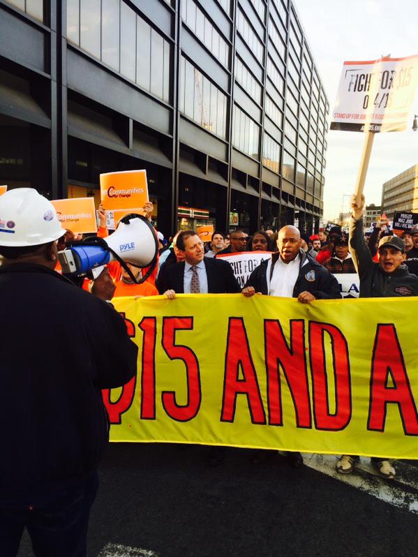 Hundreds March From Flatbush Avenue McDonald’s To “Fight For $15” Minimum Wage