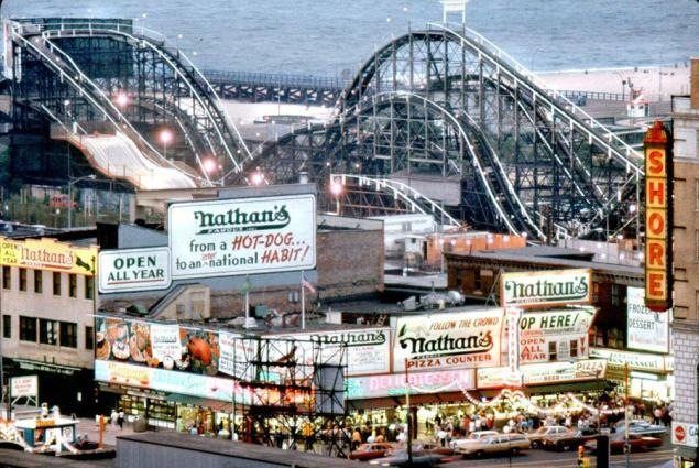 Nathan's, with the Tornado in the background. Photo by Abe Feinstein.