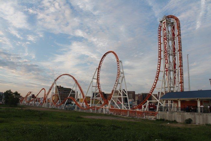 New rides are being built with a nod to the past, like the Thunderbolt, which opened last year  on the site of its predecessor of the same name. Photo by Elise Feinstein. 