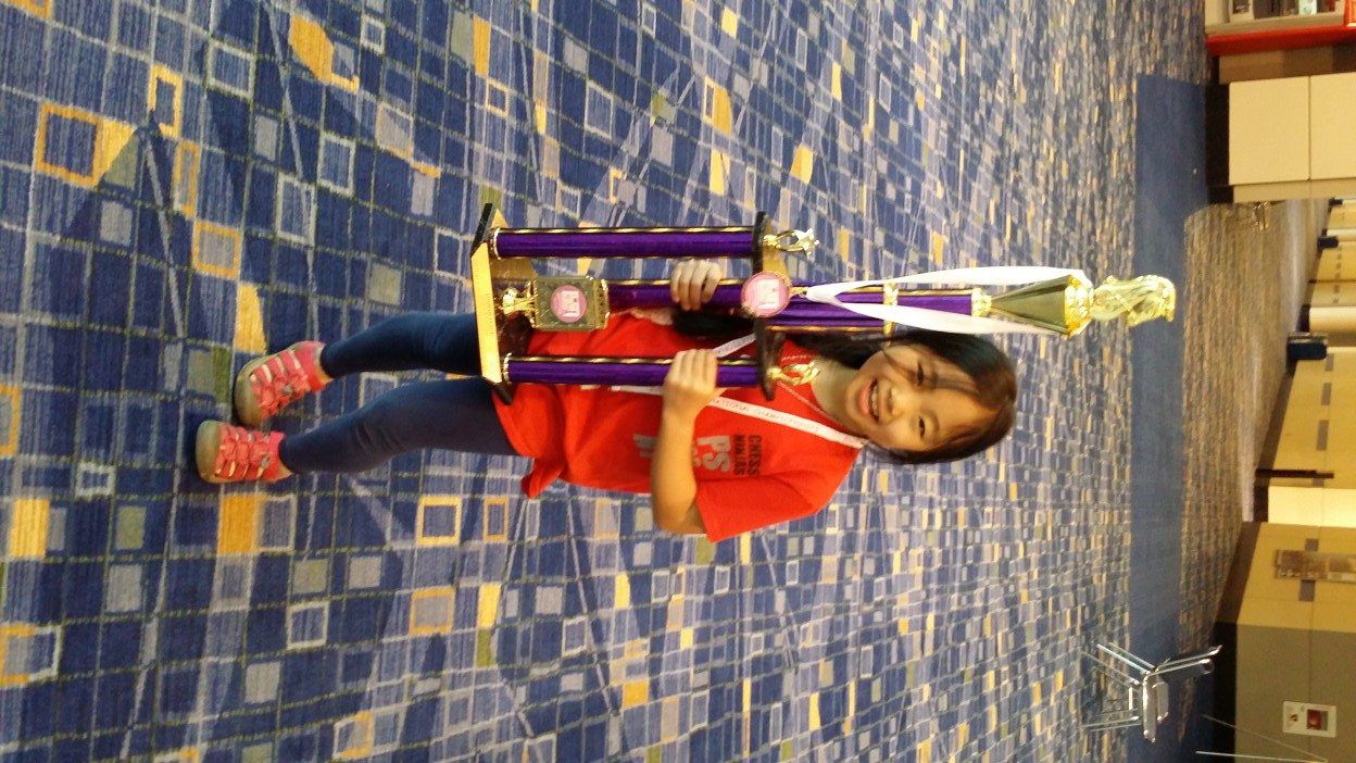 Aayushma Rai won fourth place for individuals under the age of eight. Photo courtesy PS 139 Chess Ninjas