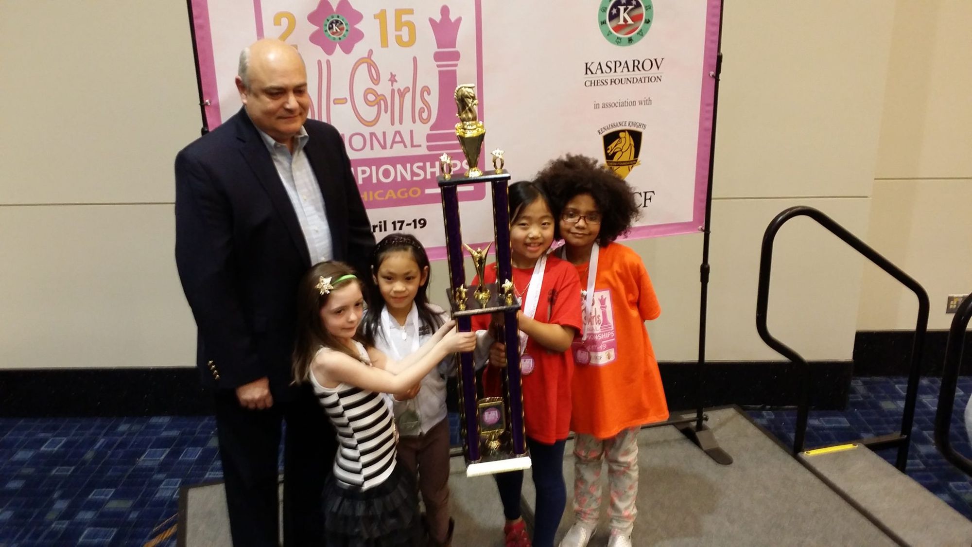 PS 139's Under-8 team won first place in the All-Girls Championship this past weekend. Photo courtesy PS 139 Chess Ninjas