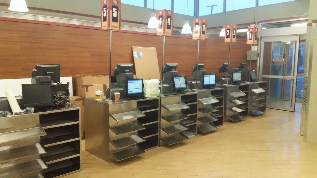 The new grocery store's registers. Photo via the Windsor Farms Market.