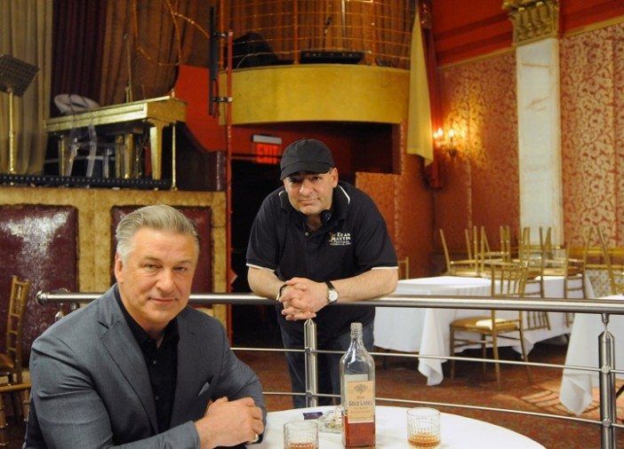Alec Baldwin and director Paul Borghese on set of Back in the Day. (Photo by Bobby Bank / bobbybank.com)