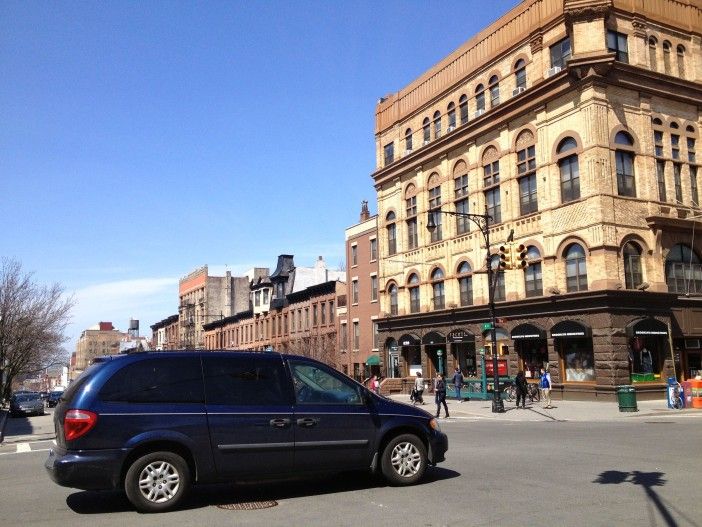 car driving on 7th Avenue in Park Slope